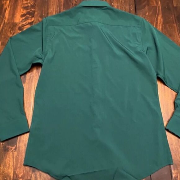 TOM BAINE Slim Fit Holiday Collection Button Down Dress Shirt Hunter Med NWOT - Picture 4 of 6